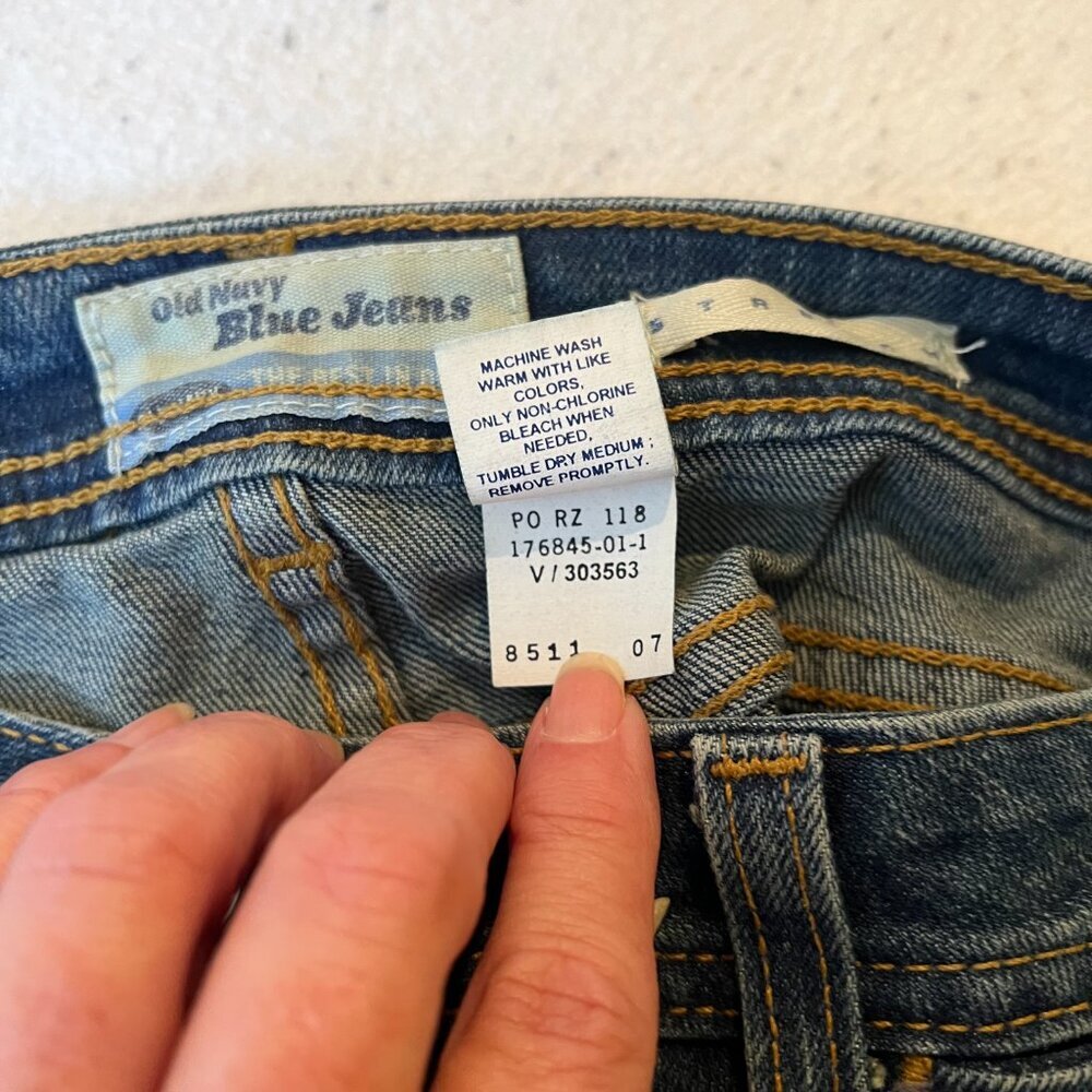 Old Navy Jean Skirt Denim Midi Stretch Flat Front Slit Y2K Western Indie Boho 16 - Picture 6 of 9
